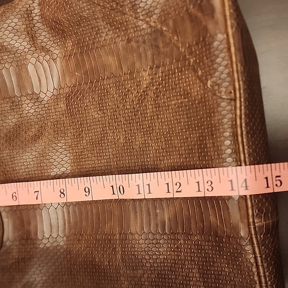 Talbot's Croc Embossed Brown Leather Bag Vintage NWOT - Picture 13 of 14